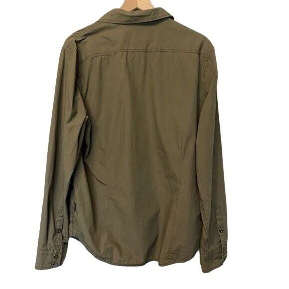 DKNY Jeans Large Army Green Button Down Dress Shirt - Picture 5 of 8